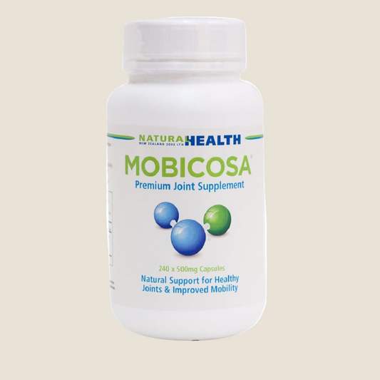 Natura Health Mobicosa supplement bottle on a white background